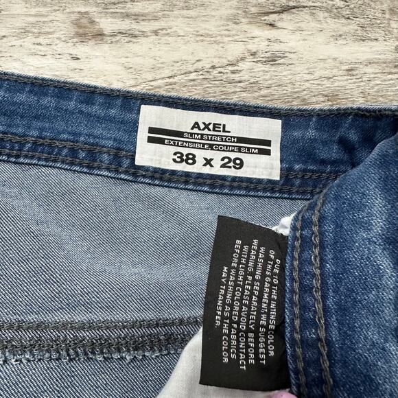 Buffalo David Bitton Axel Jeans Blue Mens 38x29 Slim Stretch Straight Flex Denim - Picture 4 of 12